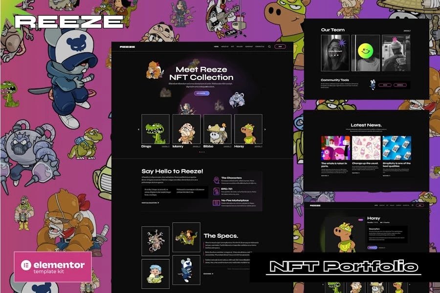Reeze - Template Kit NFT Porfolio Elementor