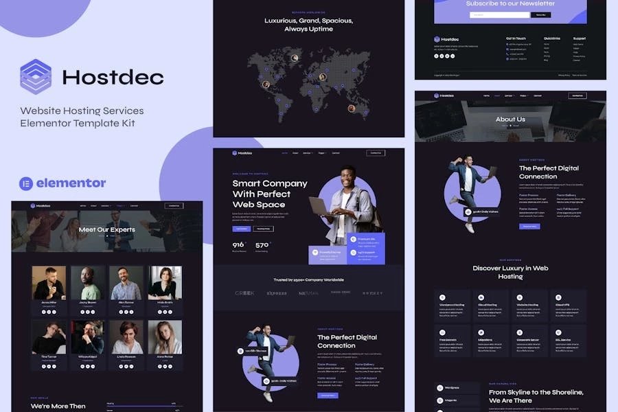Hostdec - Template Kit Elementor de servicios de alojamiento web
