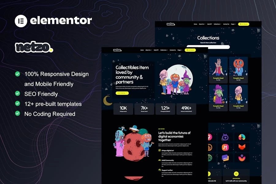 Netzo - Template Kit NFT Porfolio Elementor