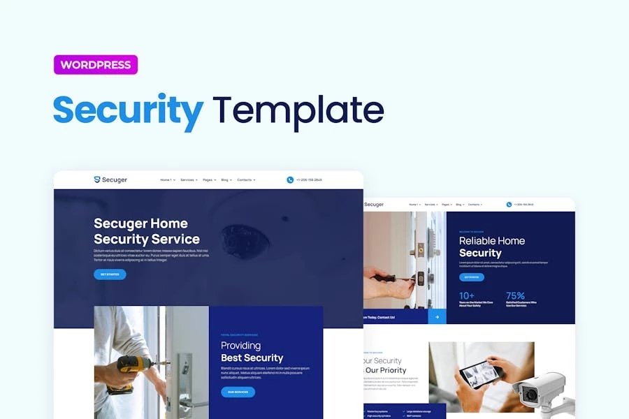 Secuger Template Kit Elementor Pro de seguridad para el hogar