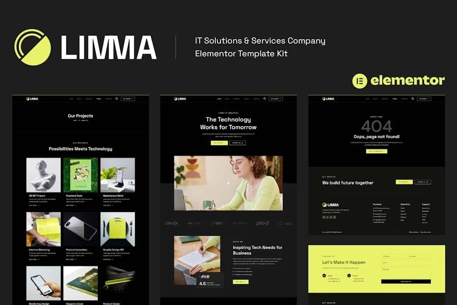 Limma - Template Kit Elementor para empresas de soluciones y servicios de TI