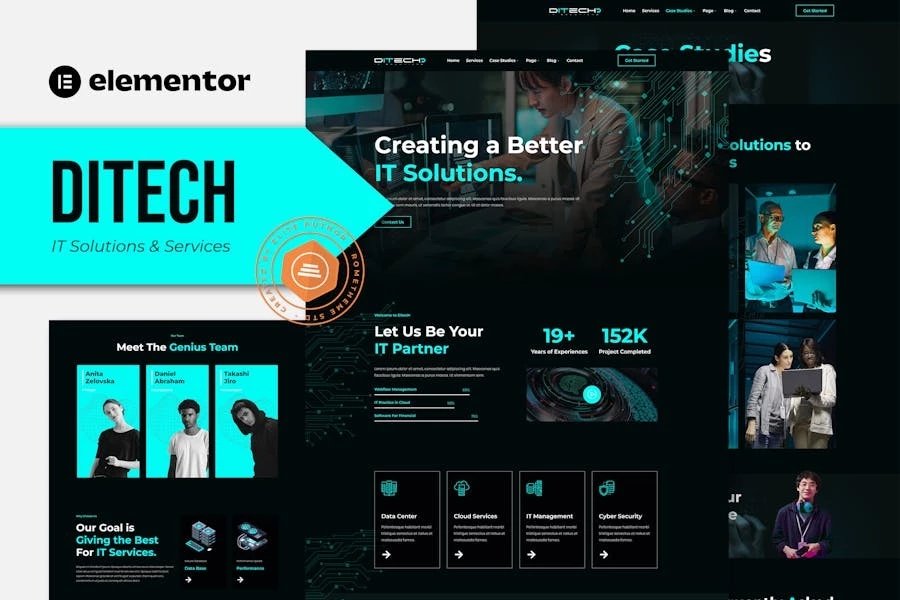 Ditech - Template Kit Elementor para empresas de soluciones y servicios de TI