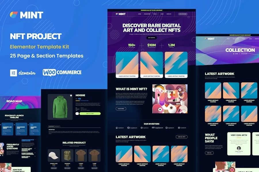 Mint - NFT Projects Porfolio WooCommerce Elementor Template Kit