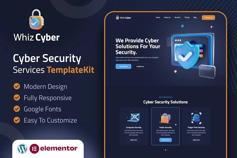 WhizCyber - Template Kit de elementos de seguridad cibernética