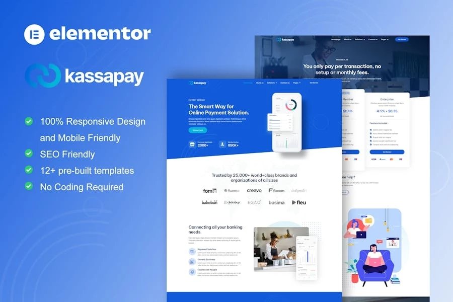 KassaPay - Template Kit Elementor para pasarela de pago en línea