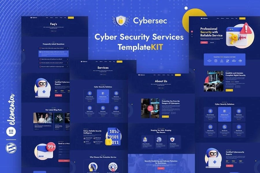 Cybersec - Template Kit Elementor para servicios de seguridad