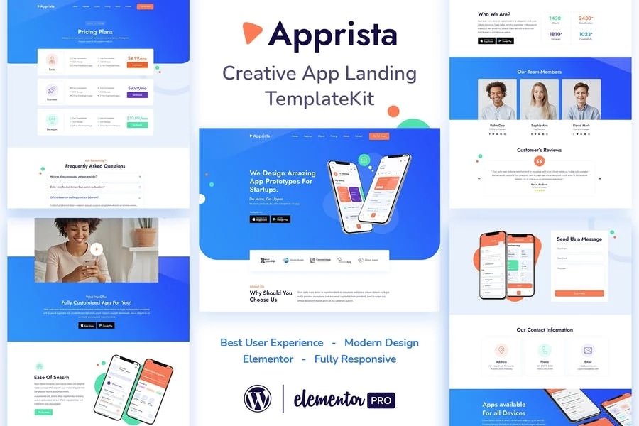 Apprista - Template Kit de Elementor de aterrizaje de Aplicación creativas