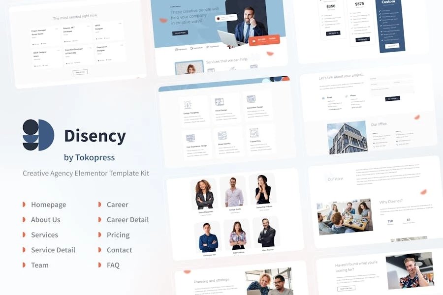 Disency Template Kit de Elementor de Agencia Digital Creativa