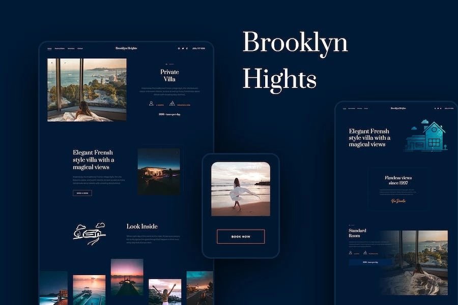 Brooklyn Heights - Kit de plantillas Elementor para villas privadas y hoteles