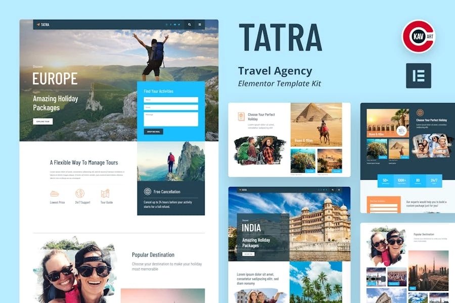 Tatra - Template Kit Elementor para Agencia de viajes