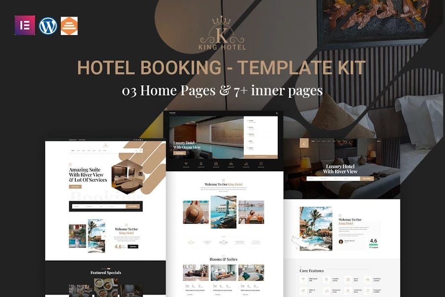 KingHo - Template Kit Elementor para reservas de hotel