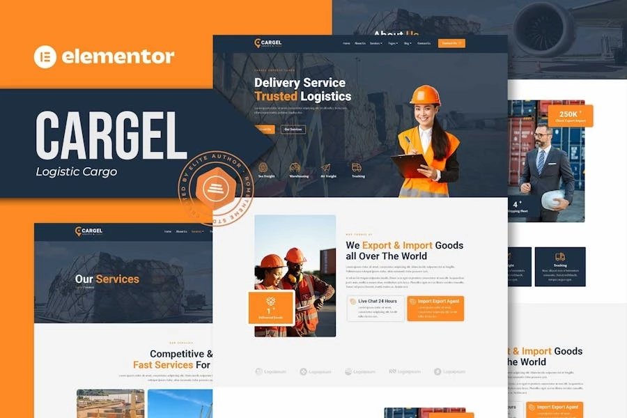 Cargel - Template Kit Elementor de carga logística