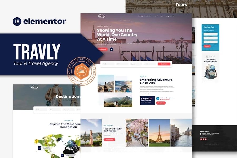 Travly - Template Kit Elementor para Agencia de viajes y turismo