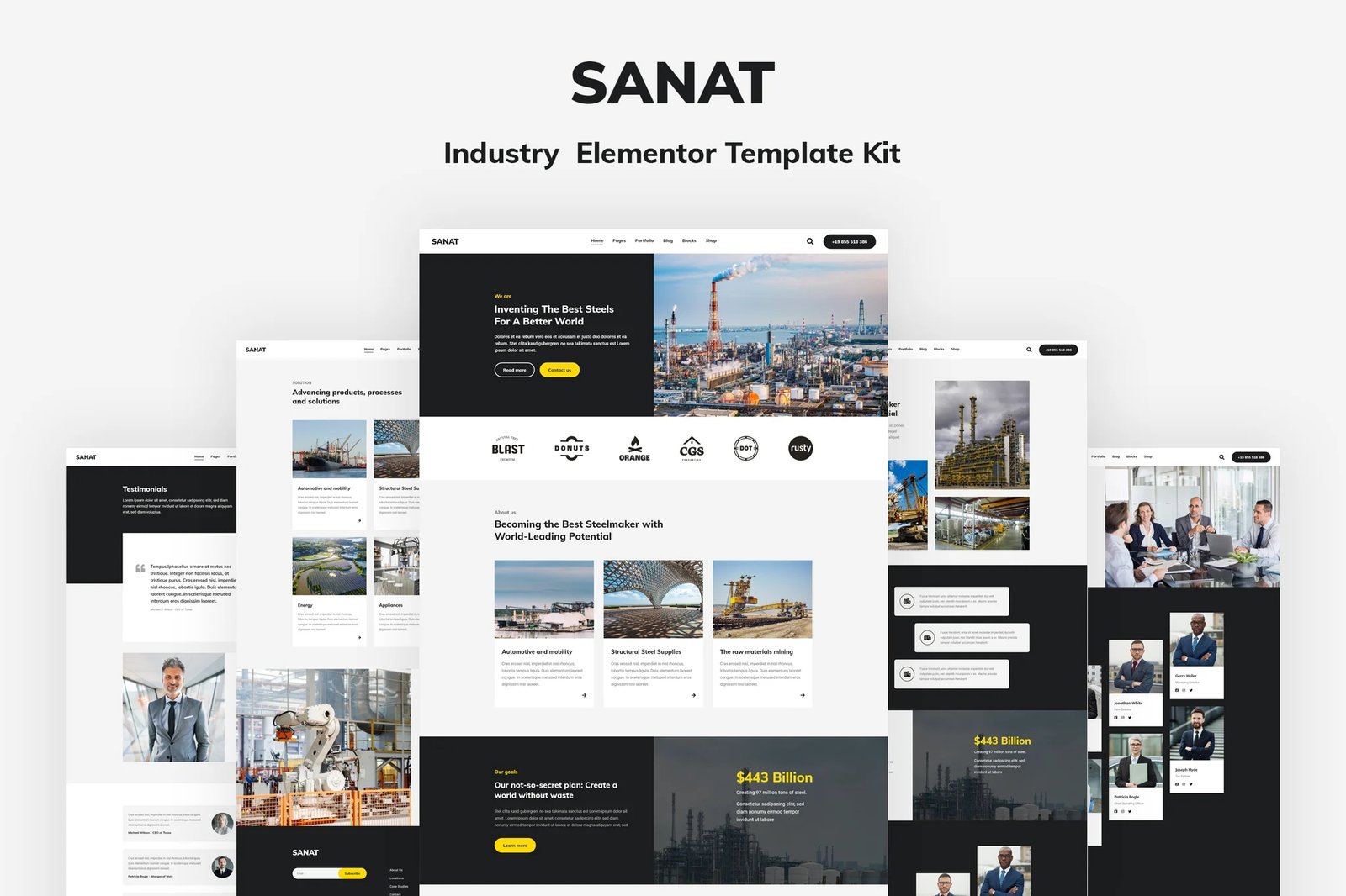 Sanat - Kit de plantillas de Industry Elementor