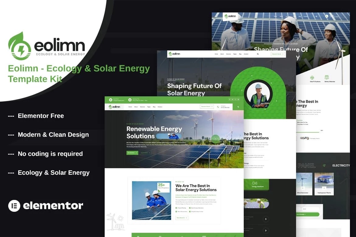 Eolimn - Kit de plantillas para elementores de ecología y energía solar