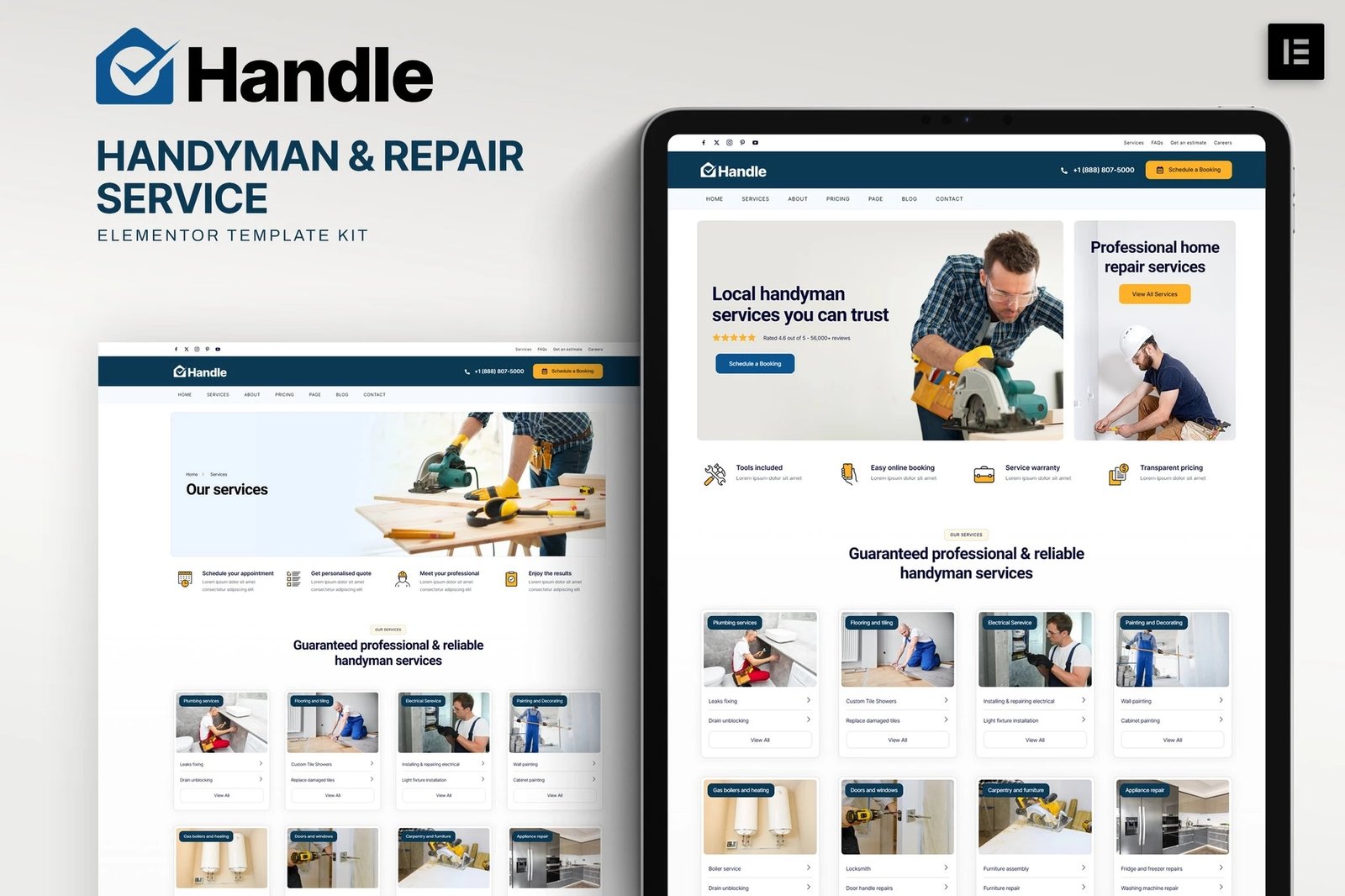 Handle - Kit de plantillas Elementor para Handyman Repair Service