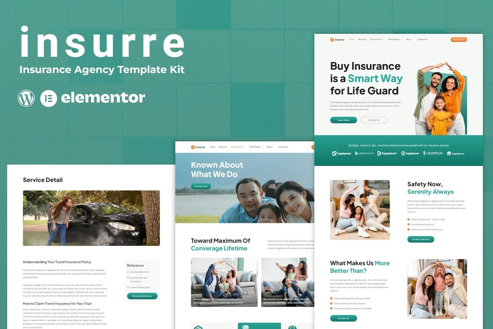 Insurre - Kit de plantillas Elementor para agencias de seguros
