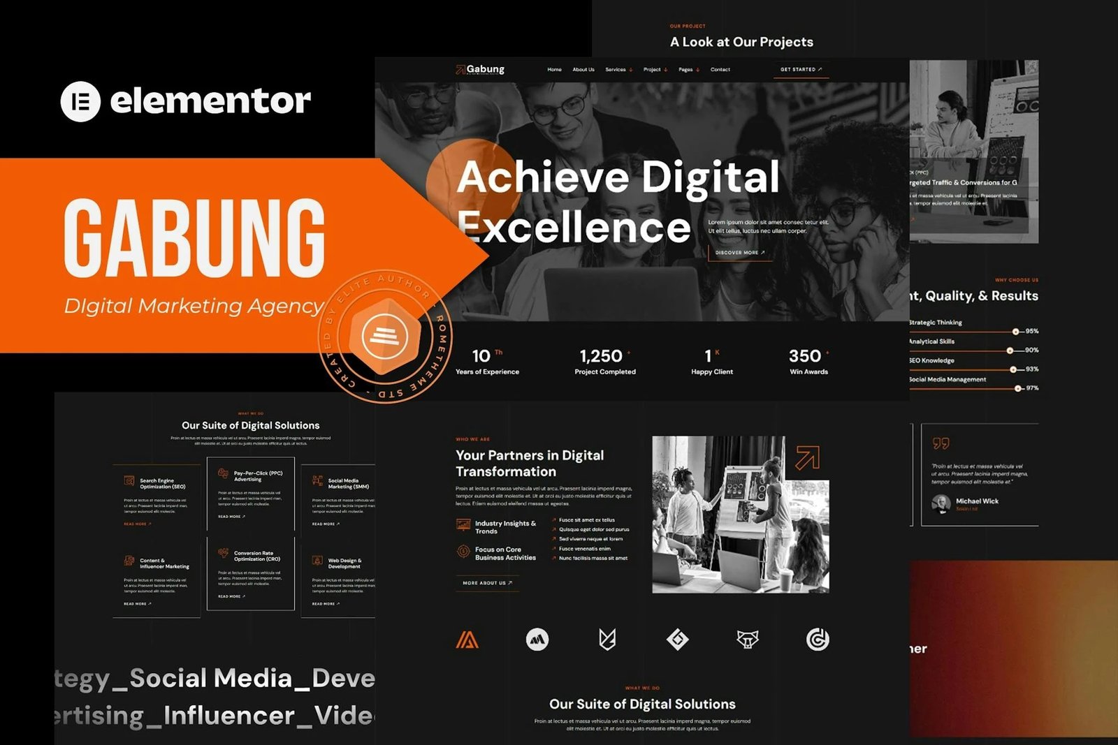 Gabung - Kit de plantillas Elementor para agencia de marketing digital