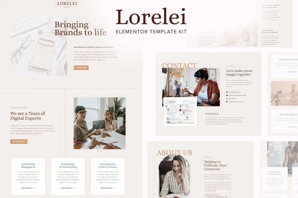 Lorelei - Template Kit de elementos empresariales femeninos