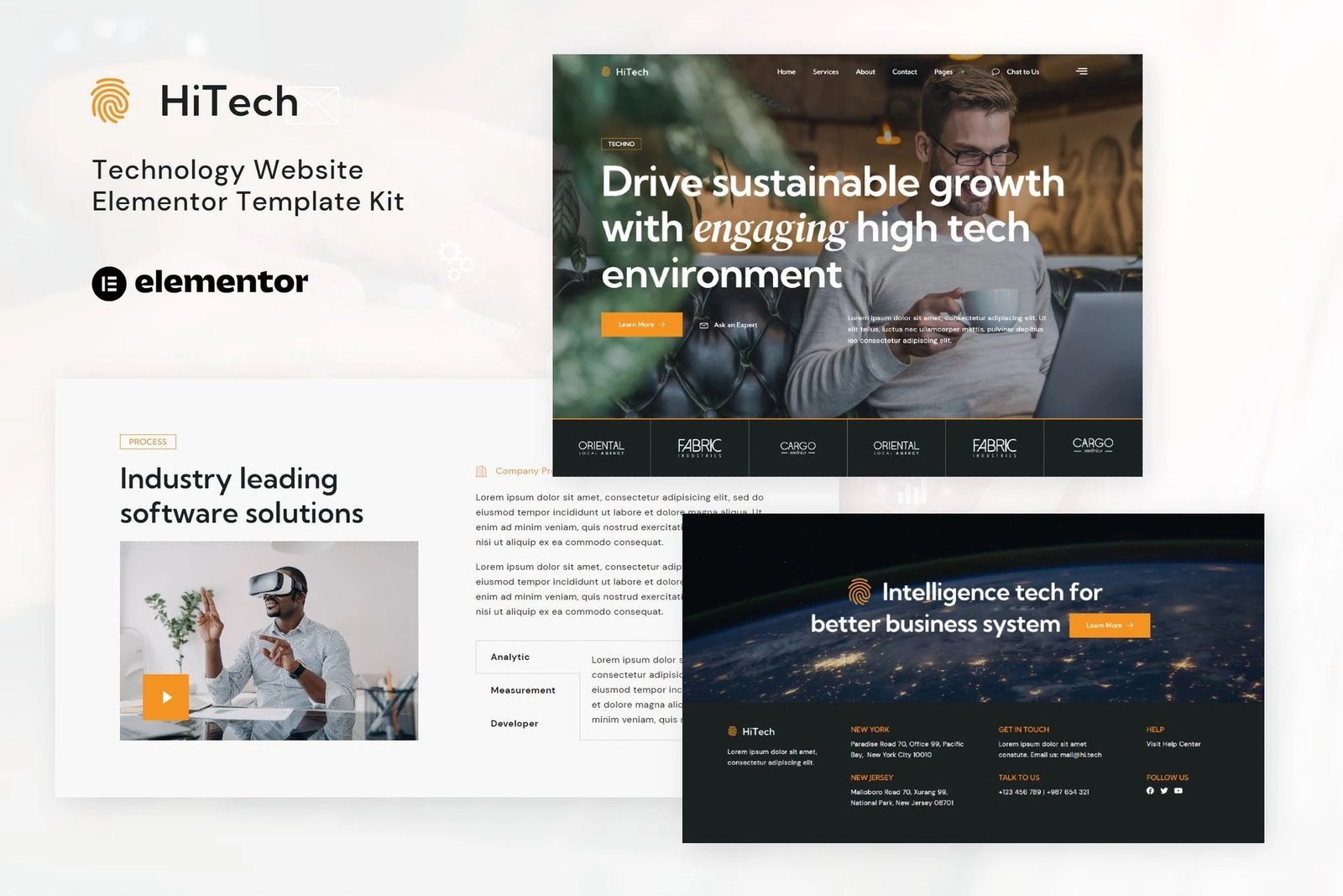 HiTech - Template Kit Elementor para soluciones y servicios de TI