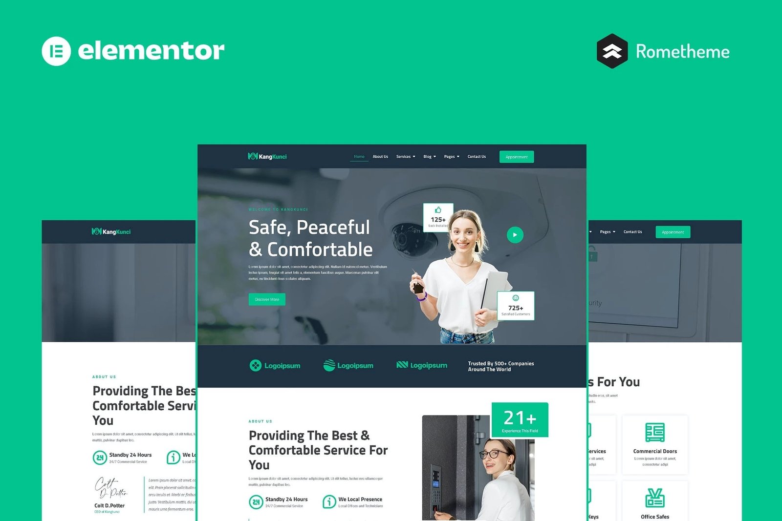 Kangkunci - Kit de plantillas de sitio Elementor Pro para cerrajería y sistema de seguridad
