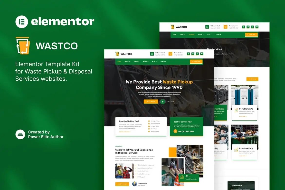 Wastco Template Kit para servicios de recogida y eliminación de residuos