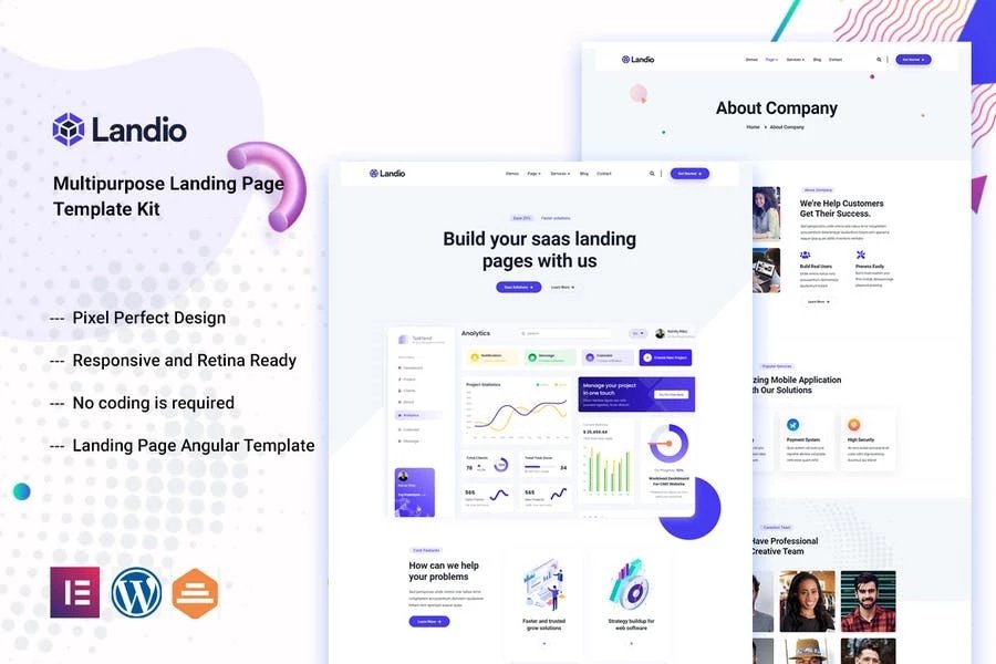 Landio - Template Kit multipropósito para Elementor
