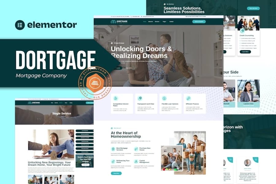 Dortgage - Kit de plantillas Elementor para compañías hipotecarias