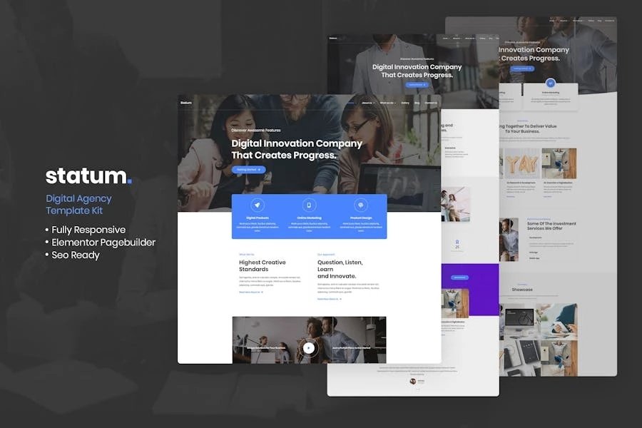 Statum - Kit de plantillas Elementor para empresas y agencias