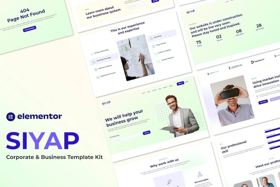 Siyap - Kit de Plantillas Elementor Corporativas y Empresariales