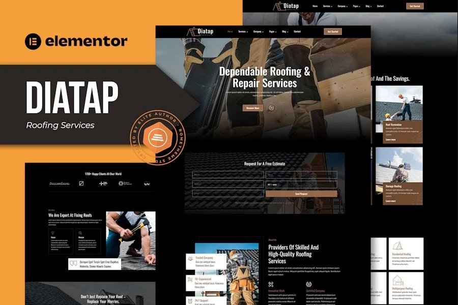 Diatap - Template Kit Elementor para servicios de techos