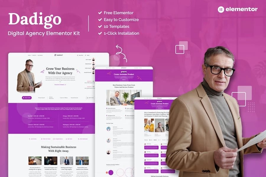 Dadigo - Template Kit Elementor de agencia digital