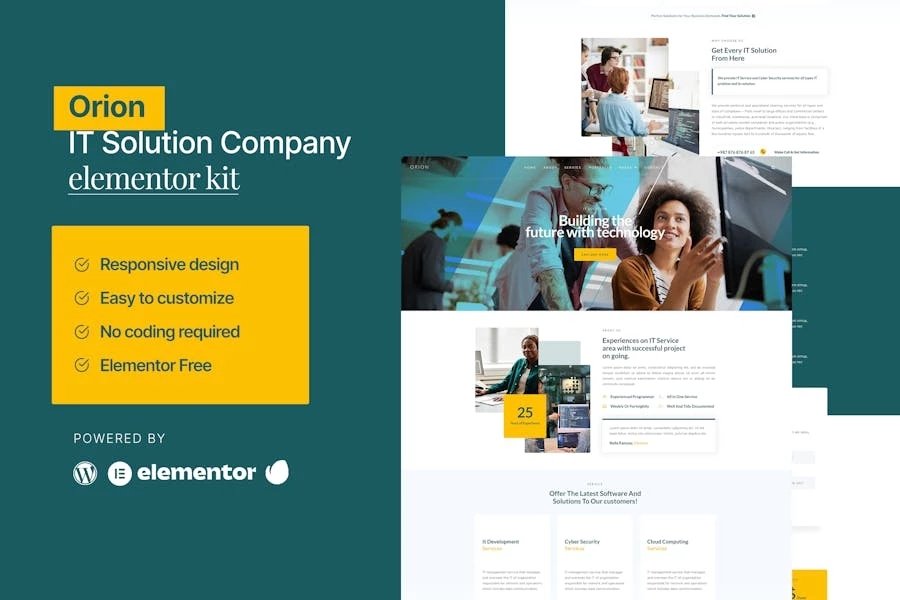 Orion - Template Kit Elementor para soluciones y servicios de TI