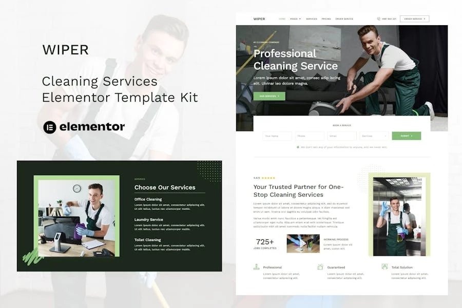 Wiper - Template Kit Elementor para servicios de limpieza