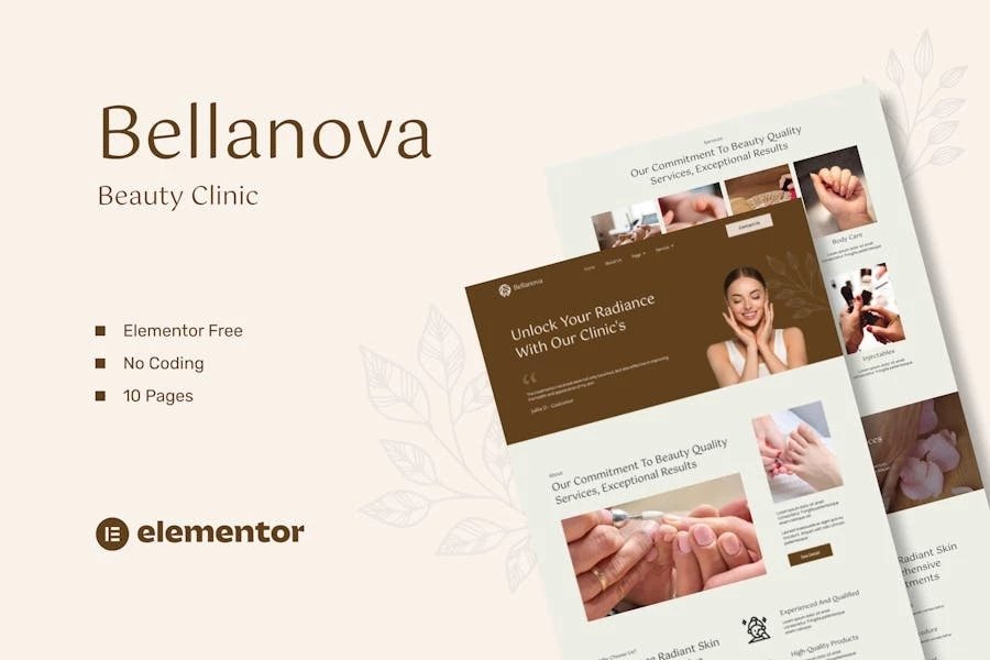Bellanova - Kit de plantillas Elementor para clínica de belleza