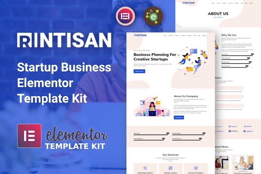 Rintisan - Template Kit Elementor para empresas emergentes