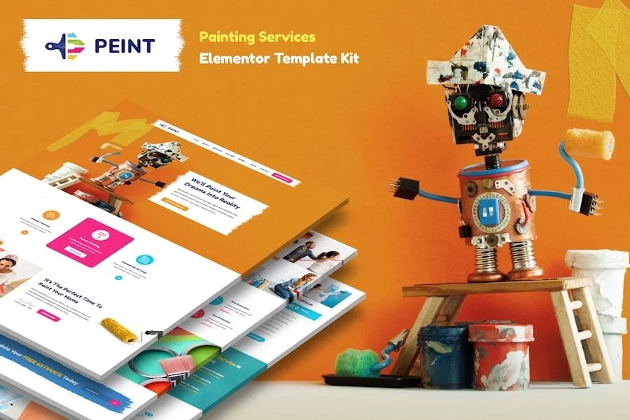 Peint Template Kit Elementor para servicios de pintura