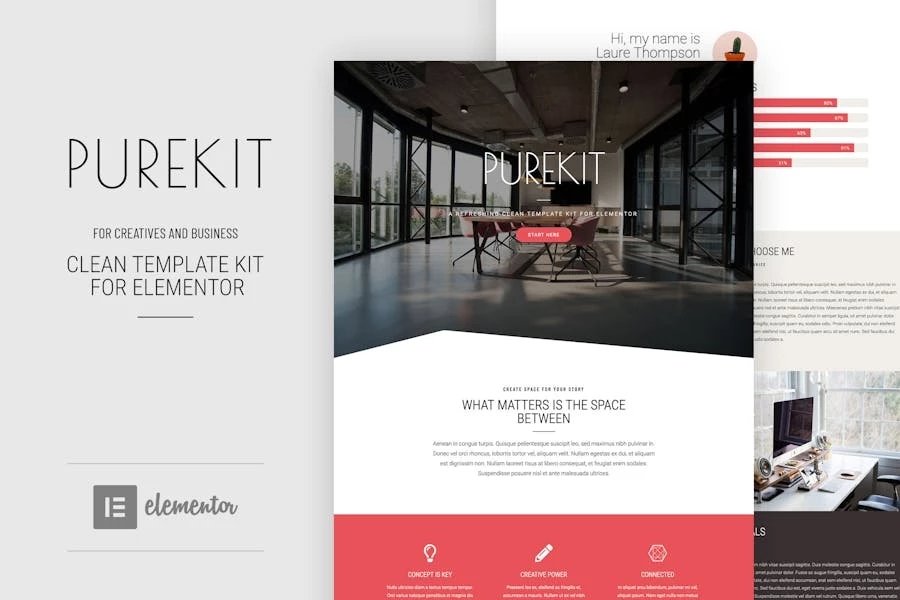 Purekit - Template Kit Elementor para creativos y negocios