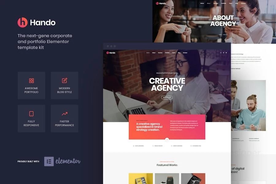 Hando - Template Kit de Elementor Corporativa y de Porfolio
