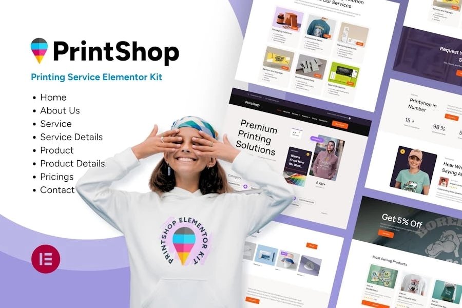 Printshop - Kit de plantillas Elementor para empresas de impresión