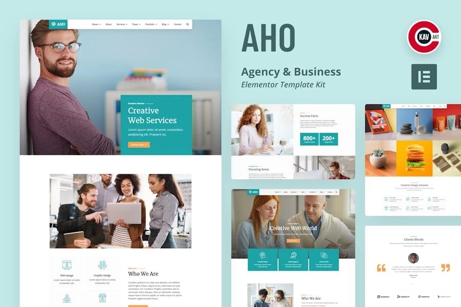 Aho - Template Kit de Elementor para Agencia y negocios