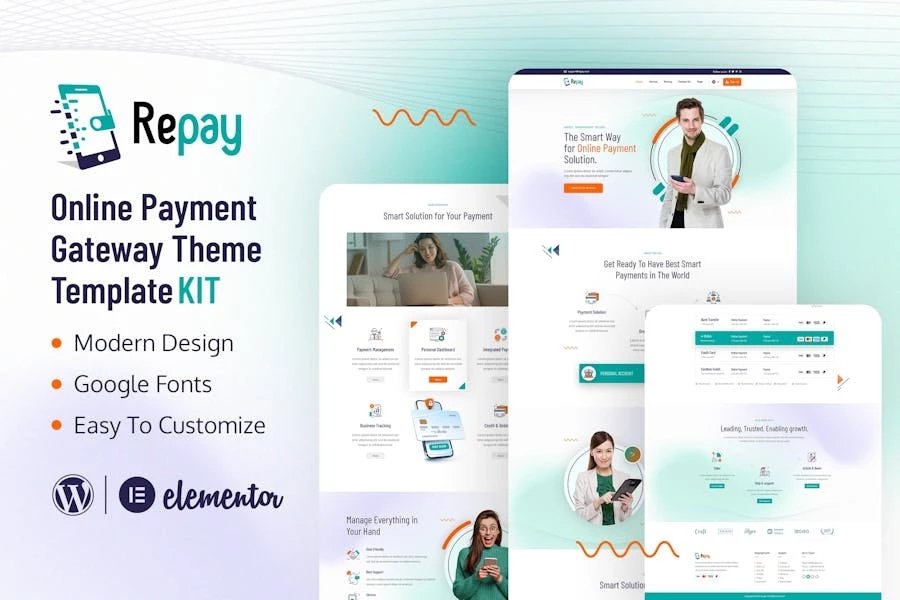Repay Template Kit Elementor de pasarela de pago