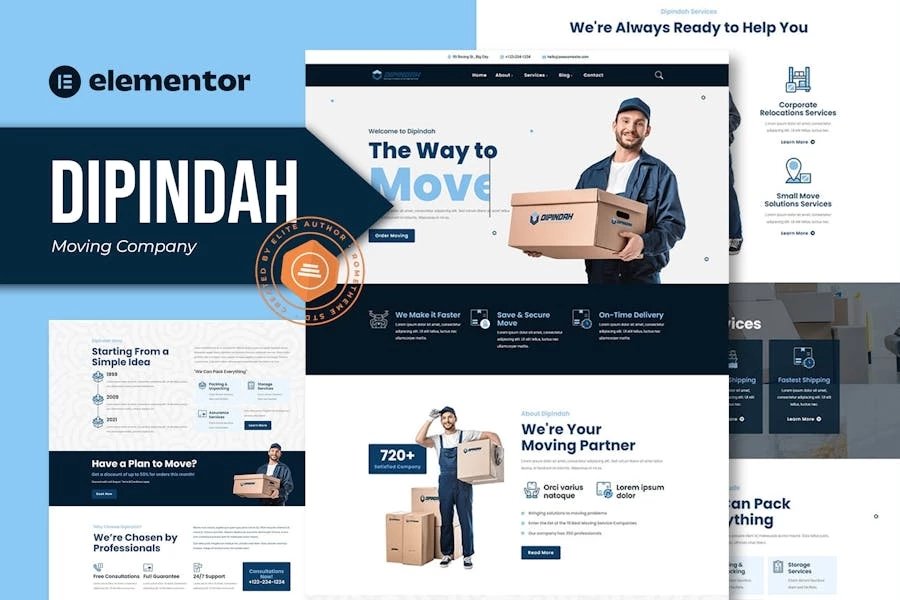 Dipindah - Template Kit Elementor para empresa de mudan