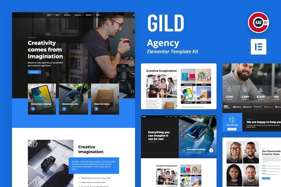 Gild - Template Kit de Elementor de agencia