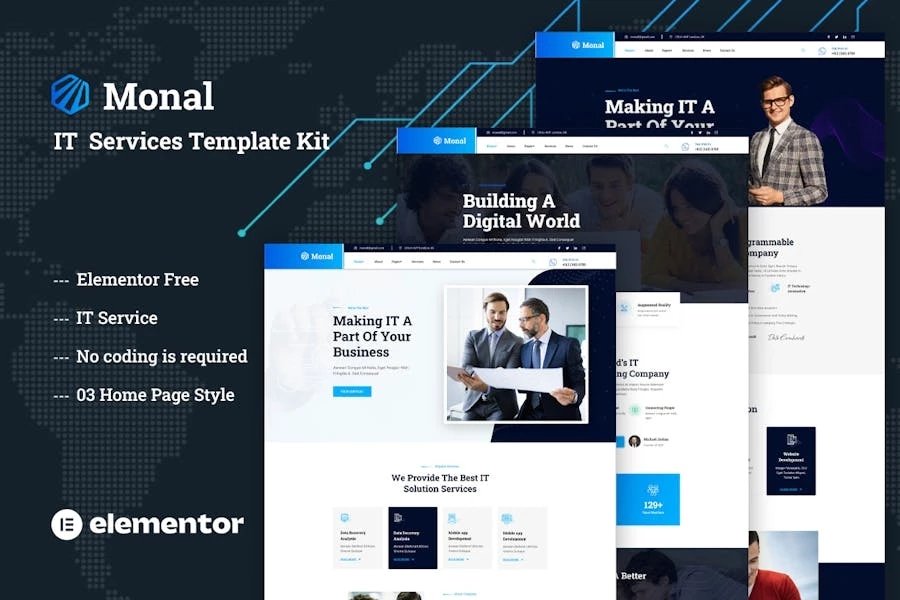 Monal - Template Kit de Elementor para servicios de TI
