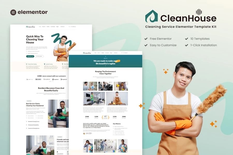 CleanHouse - Template Kit para servicios de limpieza