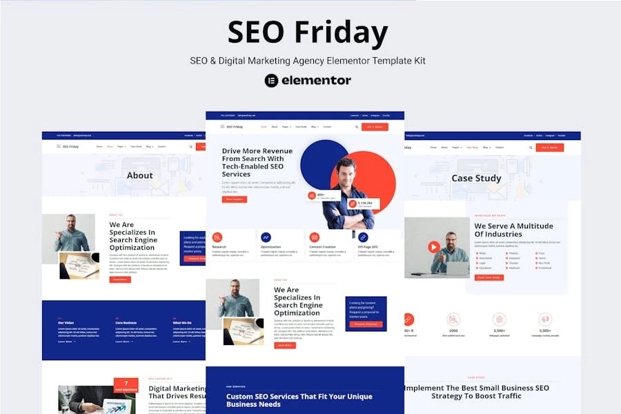 SEO Friday kit de plantillas Elementor Pro para agencia de SEO y marketing digital