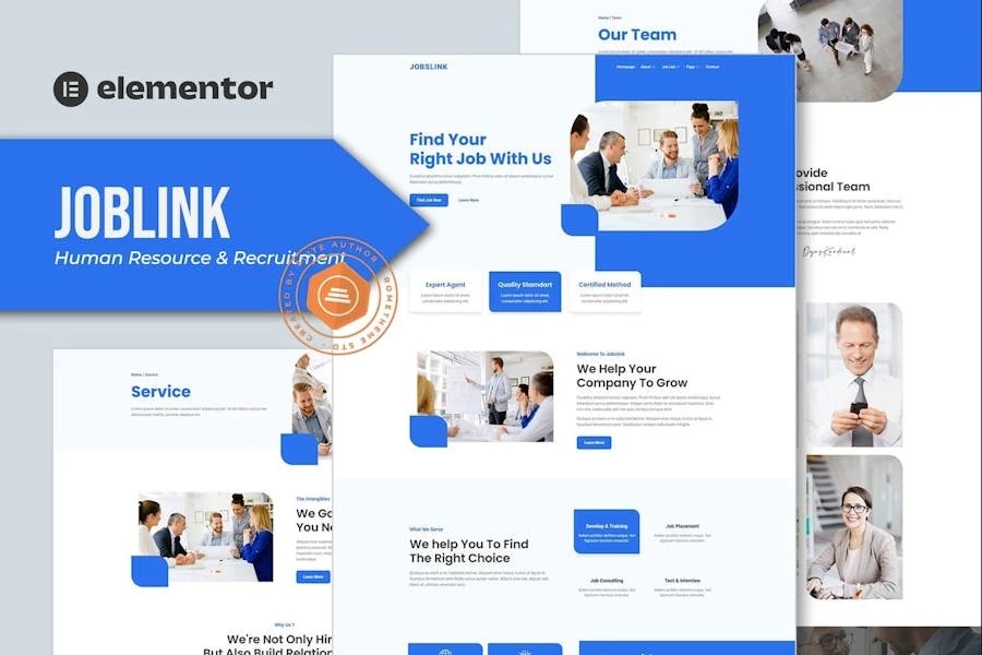 Jobslink - Template Kit Elementor para Agencia de recursos humanos y contratación