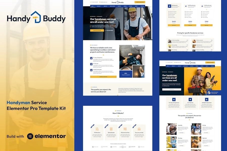 Handy Buddy - Template Kit Elementor Pro de Handyman Services