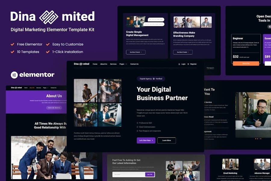 Dinamited - Template Kit Elementor para marketing digital y negocios